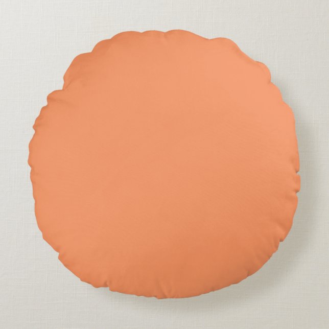 Cojín Redondo Tangerina atómica (color sólido) (Anverso)
