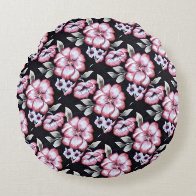 Cojín Redondo Tapiz floral (Anverso)
