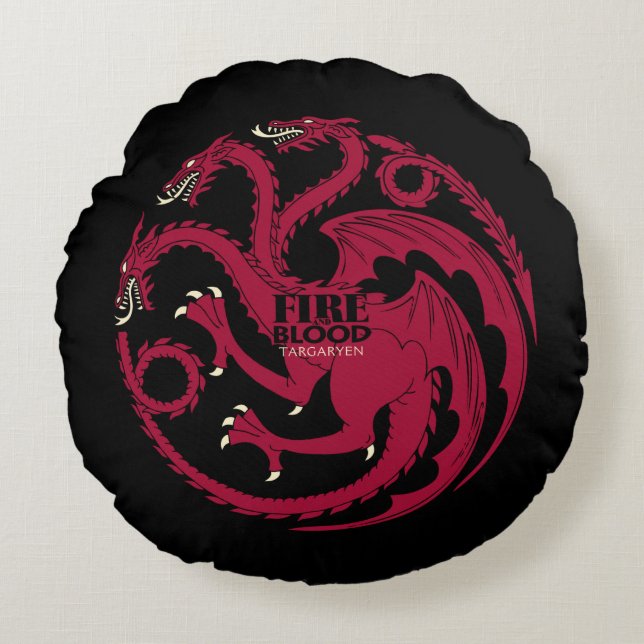 Cojín Redondo Targaryen Sigil - Fuego y Sangre (Anverso)