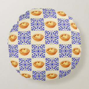 Cojín Redondo Tarta Portuguesa y Azulejos