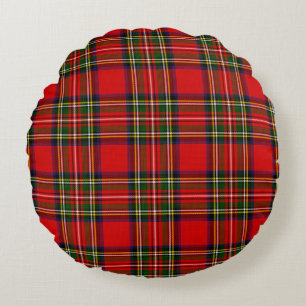 Cojín Redondo Tartan a cuadros del clan Royal Stewart