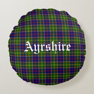 Cojín Redondo Tartan del distrito de Ayrshire de Escocia