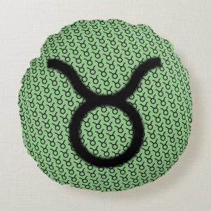 Cojín Redondo Taurus Zodiac Symbol Standard por Kenneth Yoncich