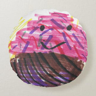 Cojín Redondo Taza divertida y arcoíris 