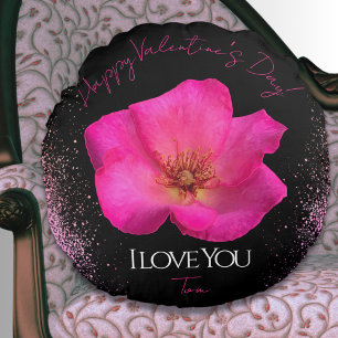 Cojín Redondo Te Amo - Rosa - Regalo Personalizado de San Valent