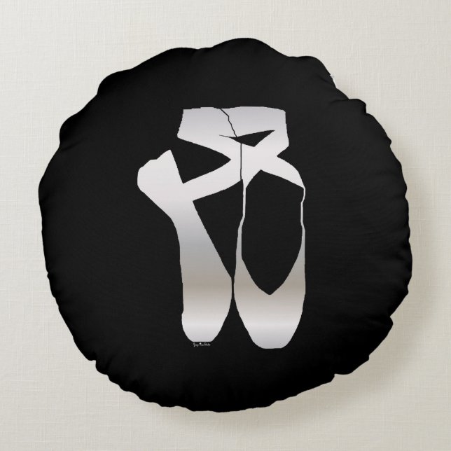 Cojín Redondo Team Pointe Ballet Silhouette (Reverso)