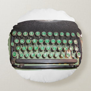 Cojín Redondo Teclado de máquina de escribir antigua