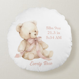 Cojín Redondo Teddy Bear Pastel Champagne Bodega de oro Nacimien