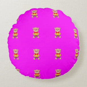 Cojín Redondo Teddy Bears Magenta rosa moderno