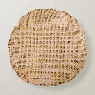 Cojín Redondo Tejidos brillantes de lino con secuencias para el 