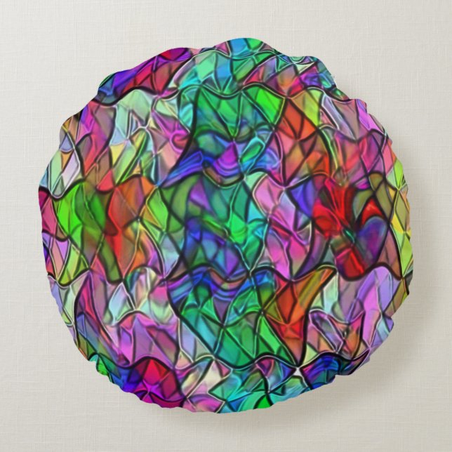 Cojín Redondo Tejidos cruzados ocultos por una tela de tela de m (Reverso)