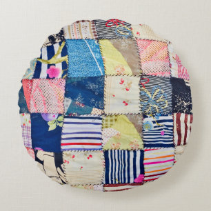 Cojín Redondo Tela única: mantas hechas a mano en Bangkok