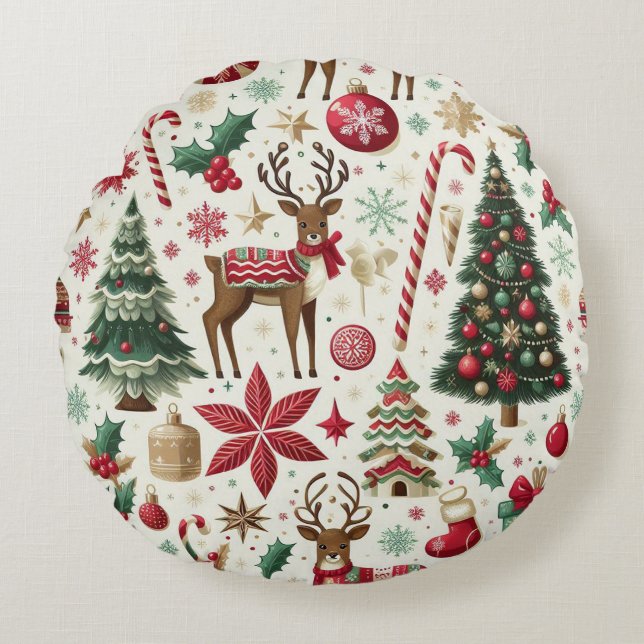 Cojín Redondo Tema de navidades (Anverso)