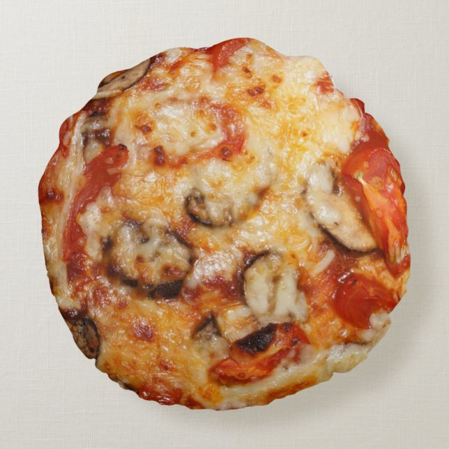 Cojín Redondo Tema italiano de la pizza (Reverso)