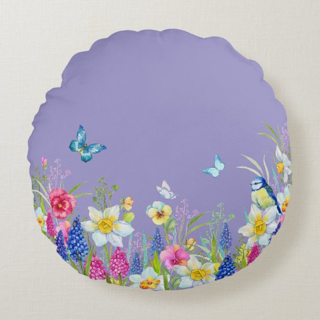 Cojín Redondo Temporada de primavera (Anverso)