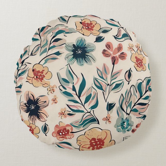 Cojín Redondo Temporada de primavera (Anverso)
