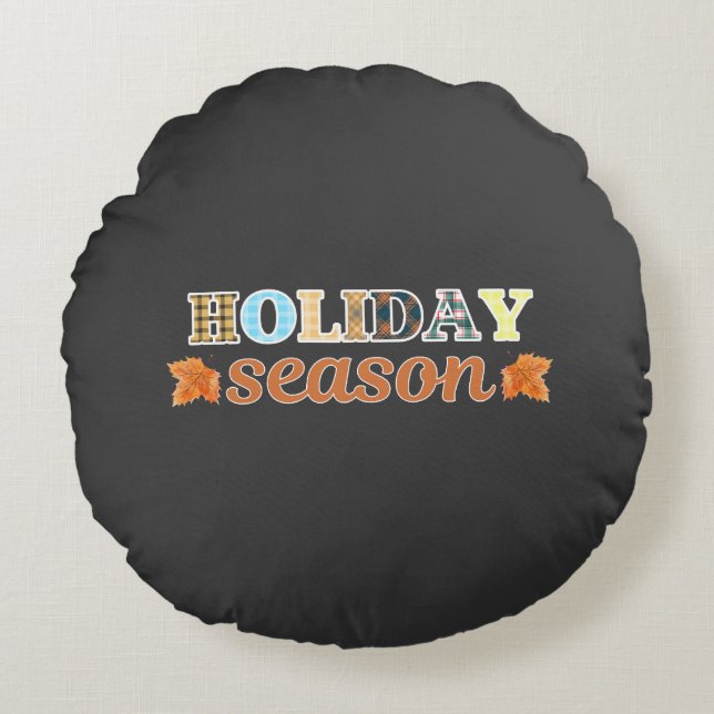 Cojín Redondo Temporada de vacaciones (Anverso)