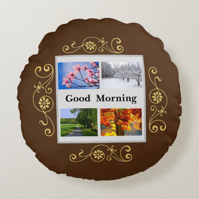 Cojín Redondo Temporadas Del Año (Anverso)