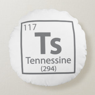 Cojín Redondo Tennessine - Tabla periódica científica de Tenness