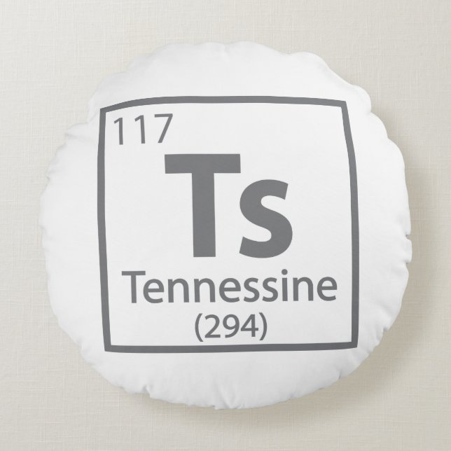 Cojín Redondo Tennessine - Tabla periódica científica de Tenness (Anverso)