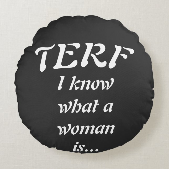 Cojín Redondo TERF - Mujer (Anverso)