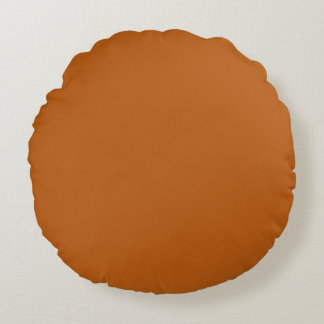 Cojín Redondo Terracota de Color Sólido Naranja Quemada