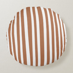 Cojín Redondo Terracota Rayas Modernas Minimalista
