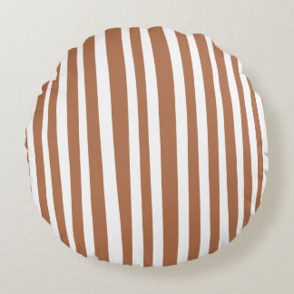 Cojín Redondo Terracota Rayas Modernas Minimalista