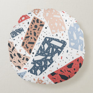 Cojín Redondo Terrazzo floor marble seamless hand drawn pattern