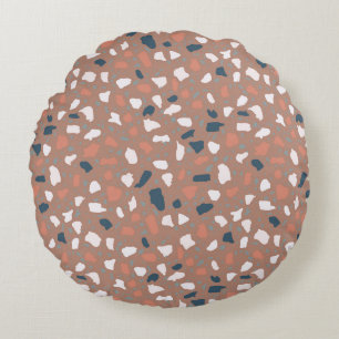 Cojín Redondo Terrazzo flooring seamless pattern. Vintage stone,