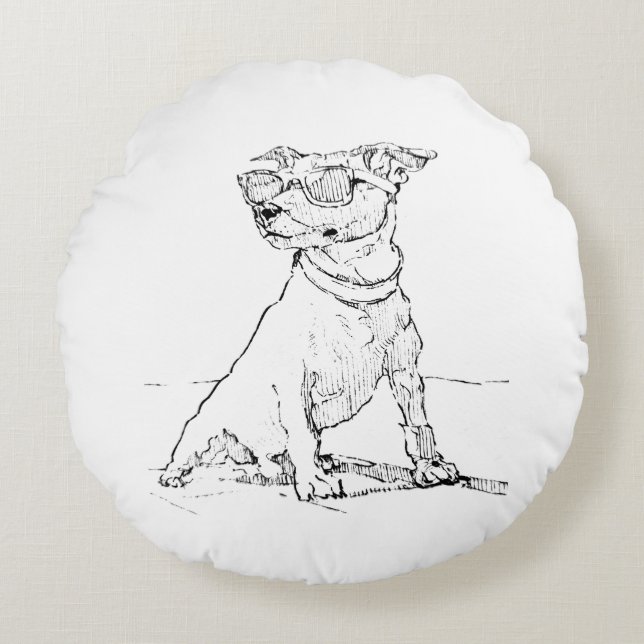 Cojín Redondo Terrier Jack Russell (Anverso)