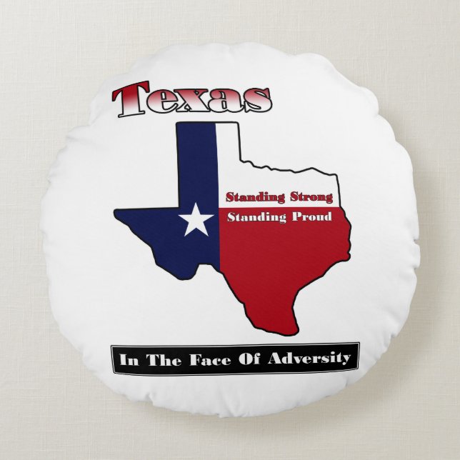 Cojín Redondo Texas se mantiene fuerte (Anverso)