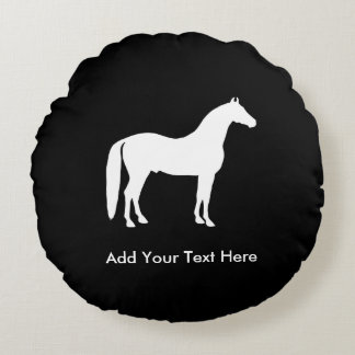 Cojín Redondo Texto elegante del personalizable del caballo