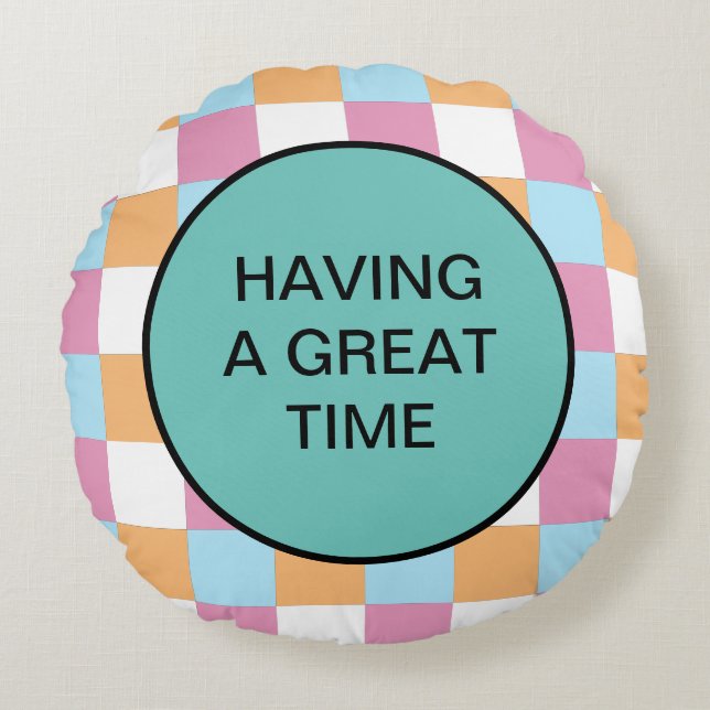 Cojín Redondo Texto gracioso personalizado (Anverso)