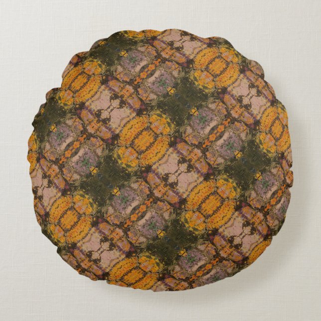 Cojín Redondo Textura #12 de obra La roca (Anverso)