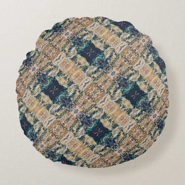 Cojín Redondo Textura #13 de obra Amanecer (Anverso)