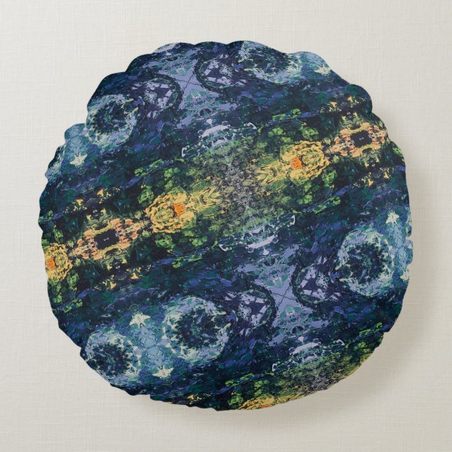 Cojín Redondo Textura #8 de la obra Maritimo (Anverso)