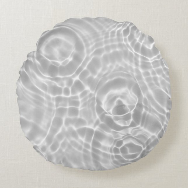 Cojín Redondo Textura abstracta de superficie de agua transparen (Anverso)