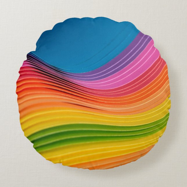 Cojín Redondo Textura abstracta del patrón arco iris (Anverso)