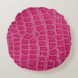Cojín Redondo Textura con patrones de ligador rosa