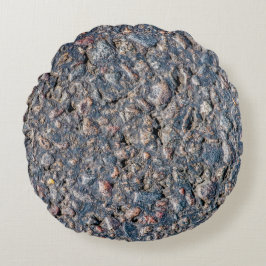 Cojín Redondo Textura de asfalto y guijarros