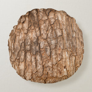 Cojín Redondo Textura de corteza de árbol, fondo de madera natur