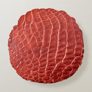 Cojín Redondo Textura de cuero de cocodrilo