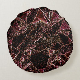 Cojín Redondo Textura de estilo de roca marrón tallada