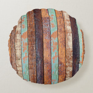 Cojín Redondo textura de fondo de madera vertical envejecida