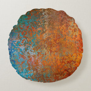 Cojín Redondo Textura de fondo óxido marrón antiguo