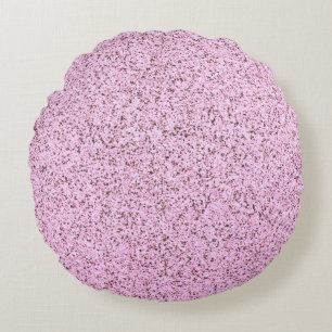Cojín Redondo Textura de hormigón rosa pastel