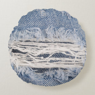Cojín Redondo Textura de jeans desvergonzados