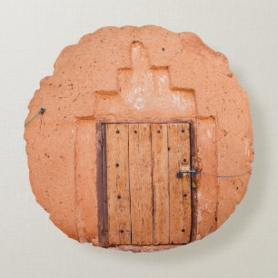 Cojín Redondo Textura de la ventana de madera tradicional marroq