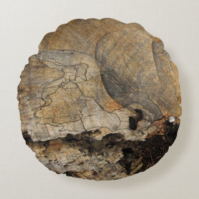 Cojín Redondo Textura de madera Foto Ronda de lanzamiento almoha (Anverso)